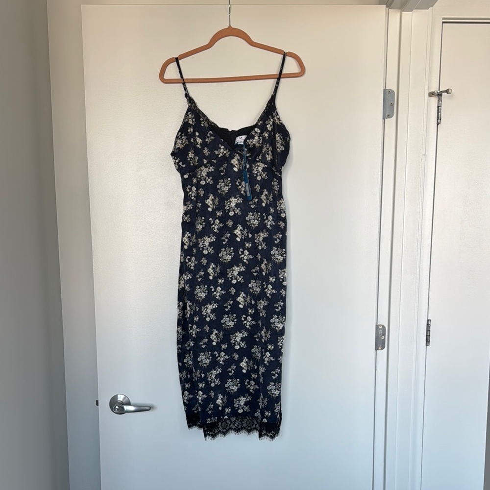 Kenzie Satin Floral Midi Dress